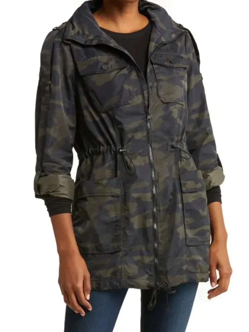 Blanc Noir Mastermind WaterResistant Camo Utility Jacket NWOT Womens Large 10/12 - Picture 2 of 13